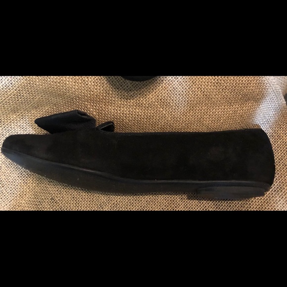 Black Suede Grogaine Accent Flats Size 8M - Picture 2 of 2